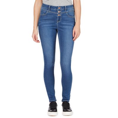 Blue 'Carly' high-waisted skinny jeans